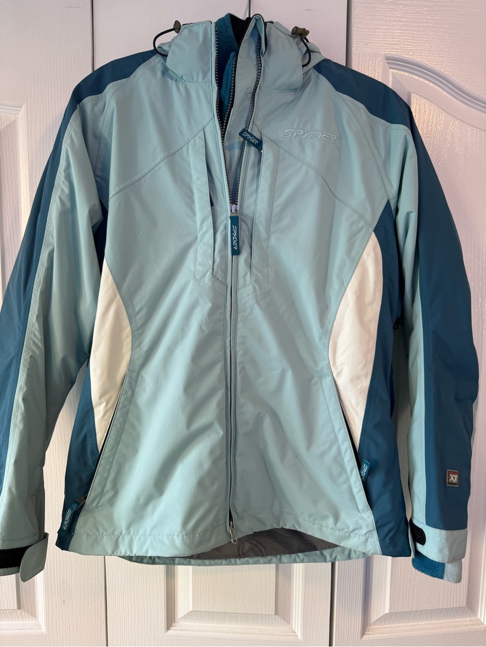 Spyder Women's 3-in-1 Teal/Light Blue Ski Jacket & Pant with White Accents